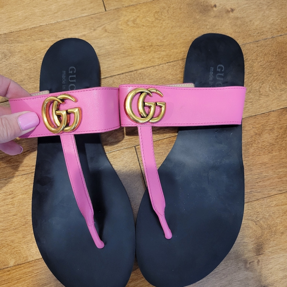 Gucci Pink Orchid Thong Sandals for Women
